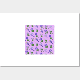 Sumeru Flowers Print (Purple) Posters and Art